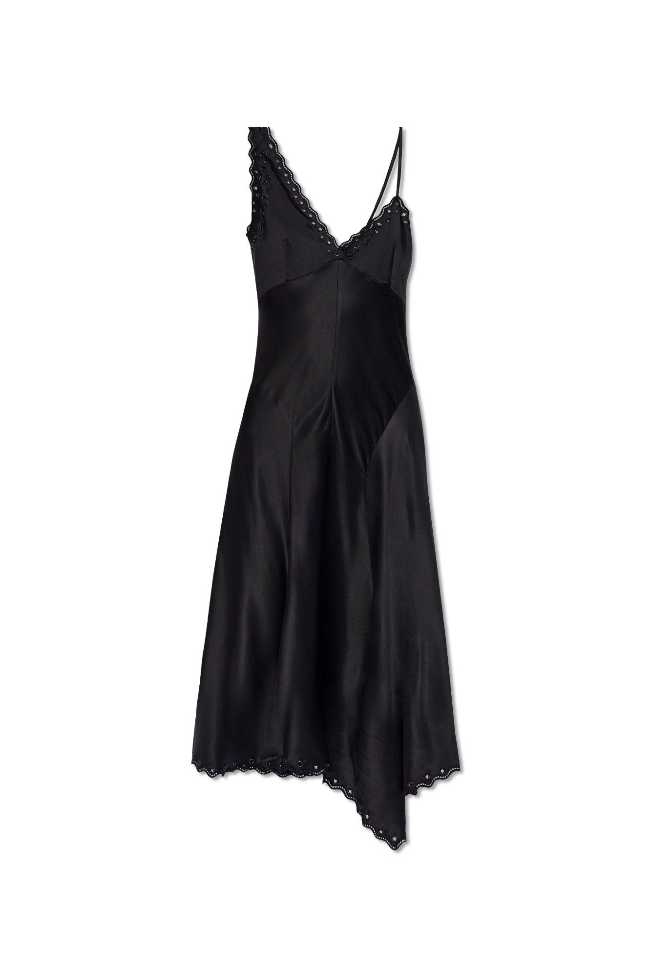 zimmermann black belted dress - Black 'Ayrich' silk slip dress